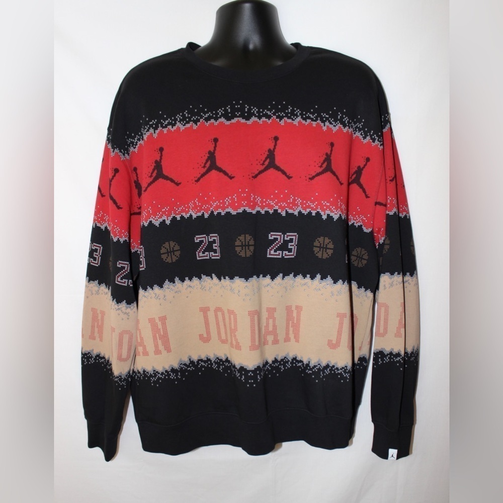 Men’s Air Jordan Basketball Holiday Fleece Crewneck Sweatshirt Size XL - Picture 1 of 12